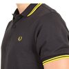 Fred Perry - Twin Tipped Polo - Black/ New Yellow