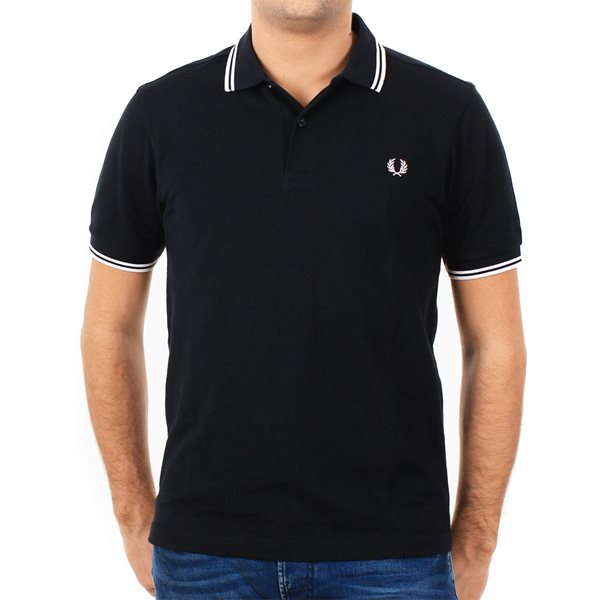 Picture of Fred Perry - Twin Tipped Polo - Navy/ White