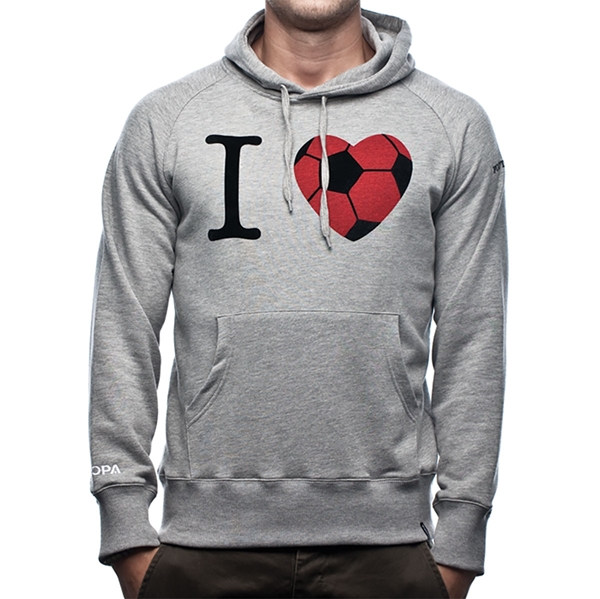 Picture of COPA Football - I Love Football Hooded Sweater - Grey Melee