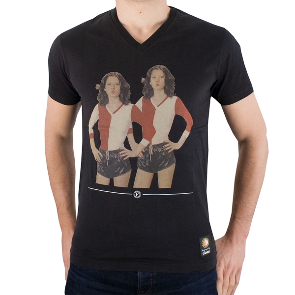 Picture of COPA Football - Feyenoord Babes V-Neck T-Shirt - Black
