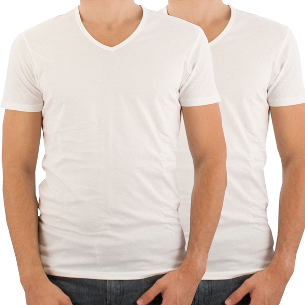 Picture of Puma - Basic 2P V-Neck T-Shirt - White