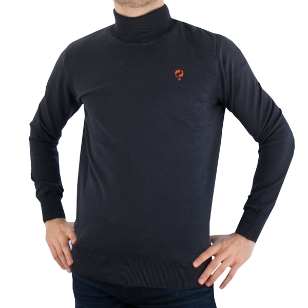 Picture of Quick / Q1905 - Canvey Turtleneck Sweater - Deep Navy/ Orange