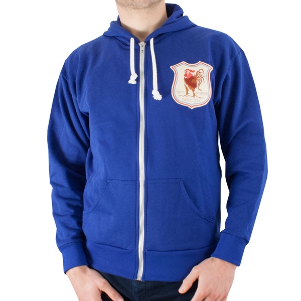Picture of TOFFS - France 1924 Retro Rugby Zipped Hoodie - Royal Blue