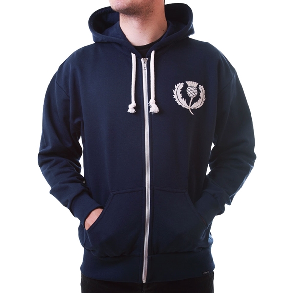 Picture of TOFFS - Scotland 1925 Retro Rugby Zipped Hoodie - Navy