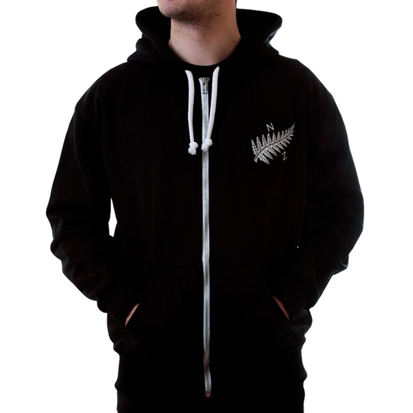 Picture of TOFFS - New Zealand 1924 Retro Rugby Zipped Hoodie - Black