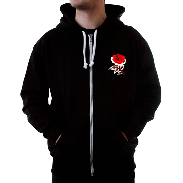 Picture of TOFFS - England 1910 Retro Rugby Zipped Hoodie - Black