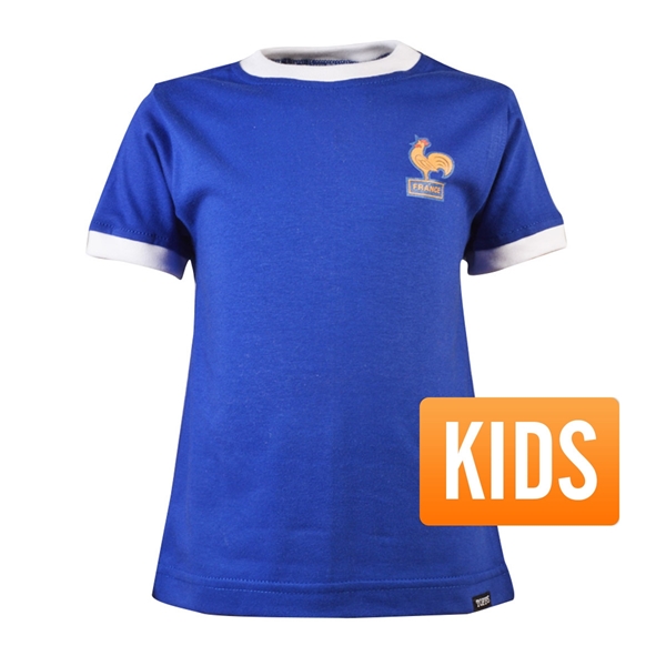 Picture of TOFFS - France Retro Ringer T-Shirt Kids - Blue