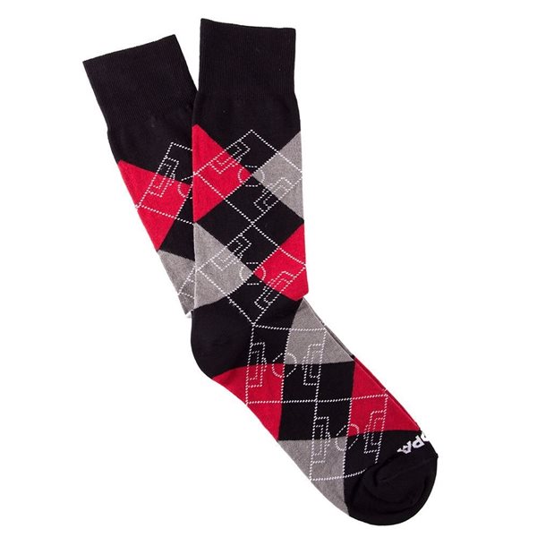 Picture of COPA Football - Argyle Pitch Socks - Black/ Red