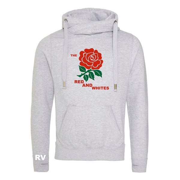 Picture of Rugby Vintage - England Cross Neck Hoodie - Grey