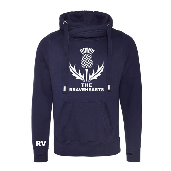 Picture of Rugby Vintage - Scotland Cross Neck Hoodie - Navy