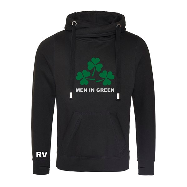 Picture of Rugby Vintage - Ireland Cross Neck Hoodie - Black