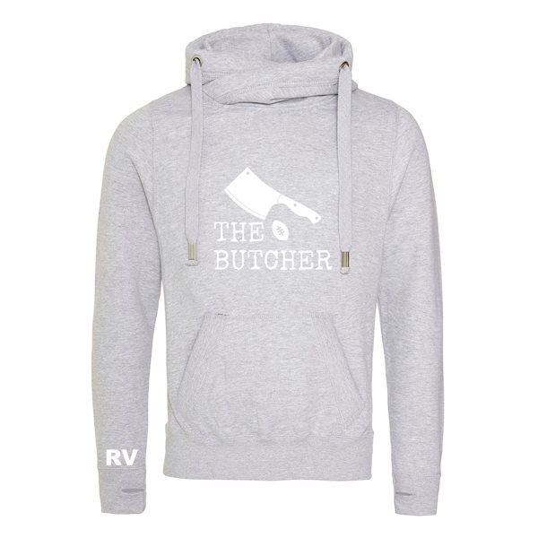 Picture of Rugby Vintage - THE BUTCHER Cross Neck Hoodie - Grey