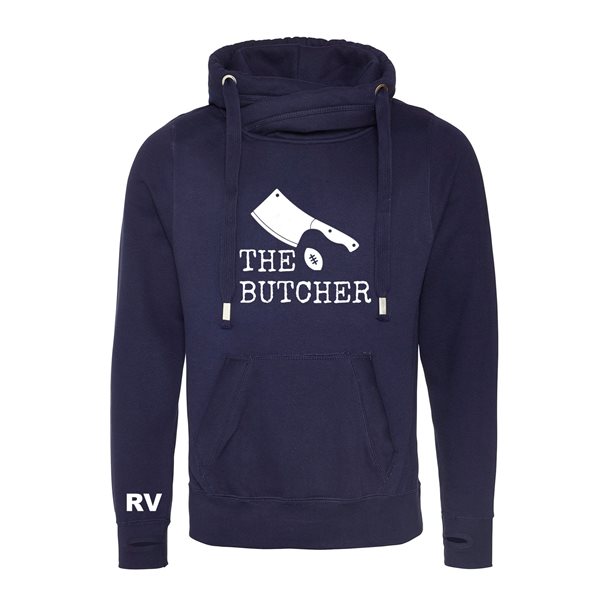 Picture of Rugby Vintage - THE BUTCHER Cross Neck Hoodie - Navy