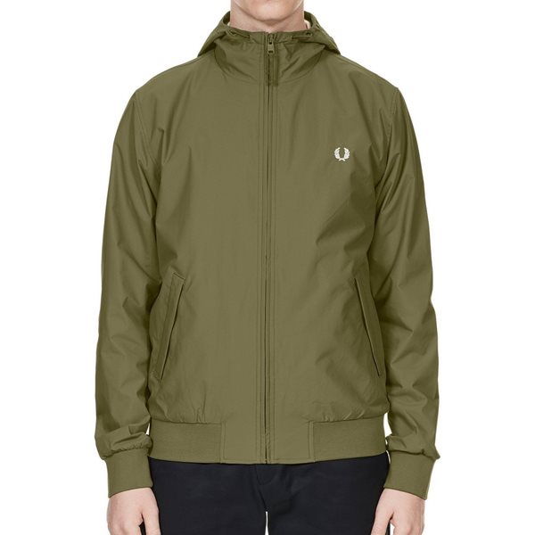 Picture of Fred Perry - Hooded Brentham Jacket - Olive Drab