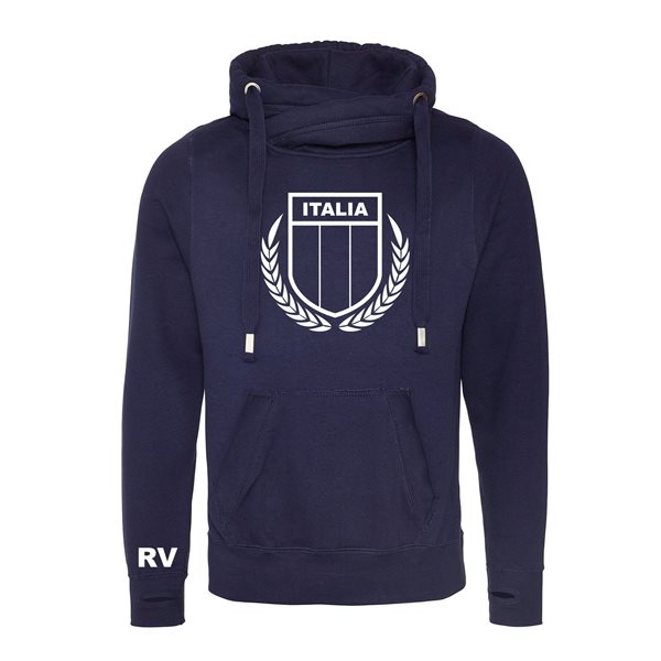 Picture of Rugby Vintage - Italy Cross Neck Hoodie - Navy