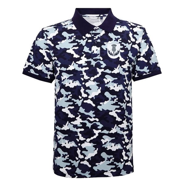 Picture of Rugby Vintage - Scotland Polo - Camo Blue