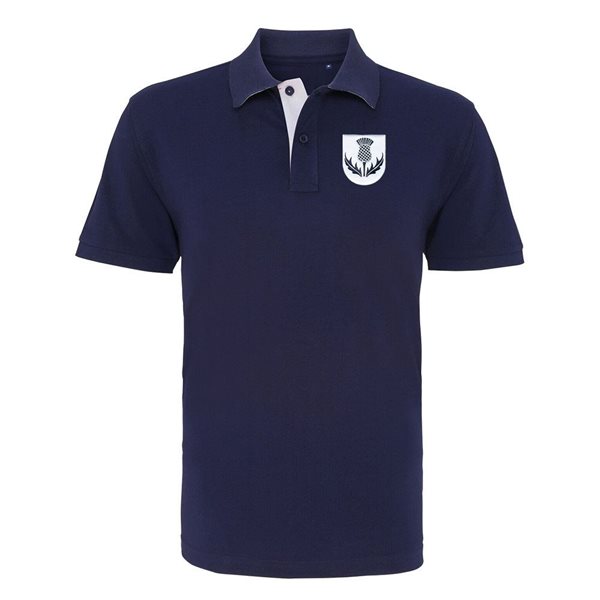 Picture of Rugby Vintage - Scotland Polo - Navy/White