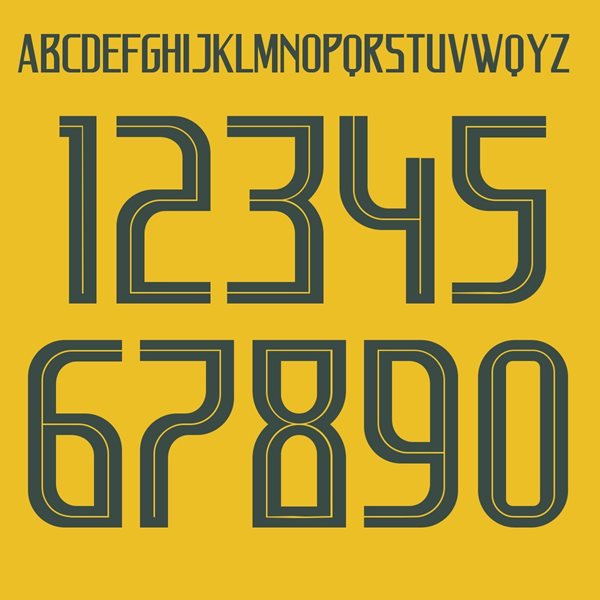 Picture of Brazil World Cup 2018 Style Letters & Numbers (Home)