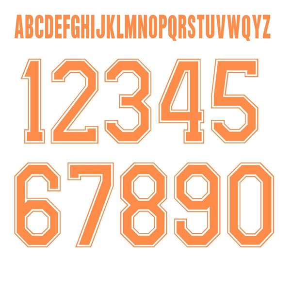 Picture of Holland World Cup 1974 Style Letters & Numbers (Away)