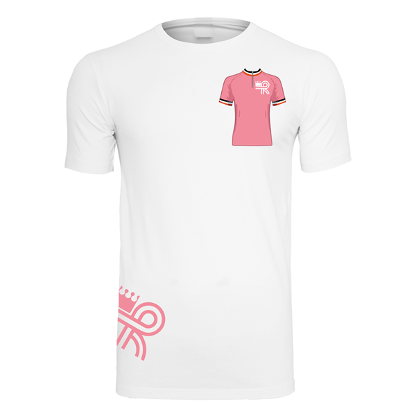 Picture of Heurtefeu - Pink Jersey Fitted Stretch T-Shirt - White