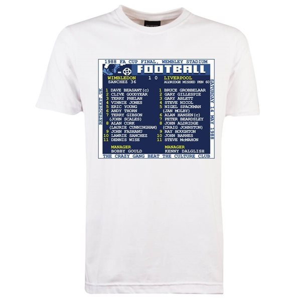 Picture of TOFFS - FA Cup Final 1988 (Wimbledon) Retrotext T-Shirt - White