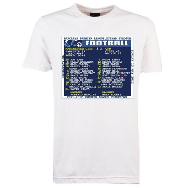 Picture of TOFFS - Man City vs. QPR 2012 Retrotext T-Shirt - White