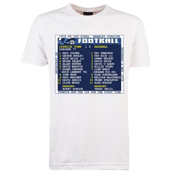 Picture of TOFFS - FA Cup Final 1978 (Ipswich) Retrotext T-Shirt - White