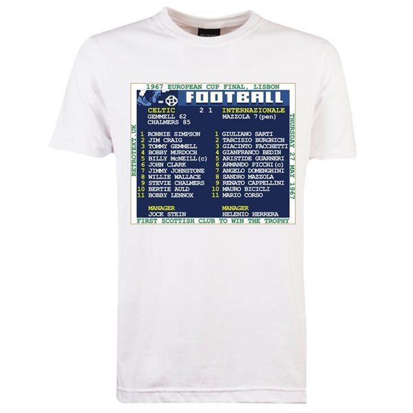 Picture of TOFFS - European Cup Final 1967 (Celtic) Retrotext T-Shirt - White