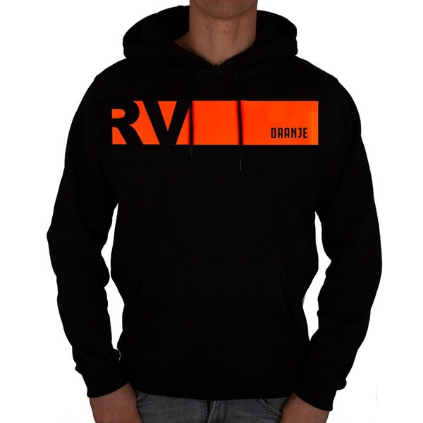 Picture of Rugby Vintage - Holland Colour Banner Hoody - Black/Orange