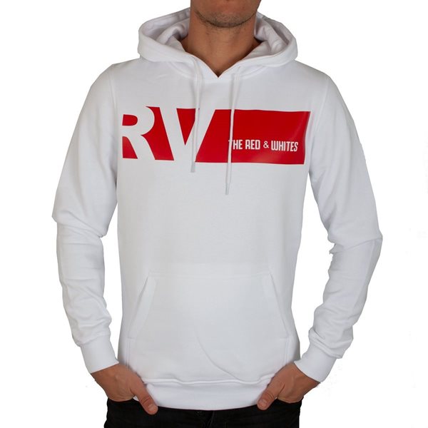 Picture of Rugby Vintage - England Colour Banner Hooded Sweater - White/Red