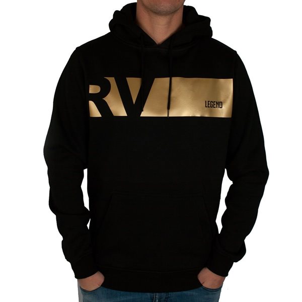 Picture of Rugby Vintage - Legend Colour Banner Hoody - Black/Gold