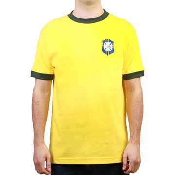 RETRO Brazil 1970 Away Embroidered Football T-Shirt 