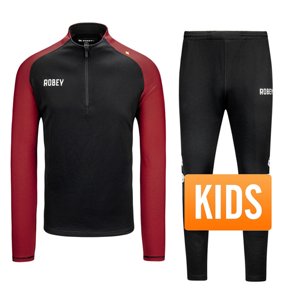 Robey - Performance Half-Zip Training Suit - Black/ Red - Kids