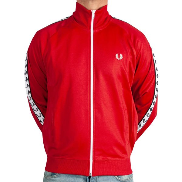 fred perry track jacket red