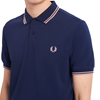 Fred Perry - Twin Tipped Polo Shirt - Dark Carbon/ Chalky Pink