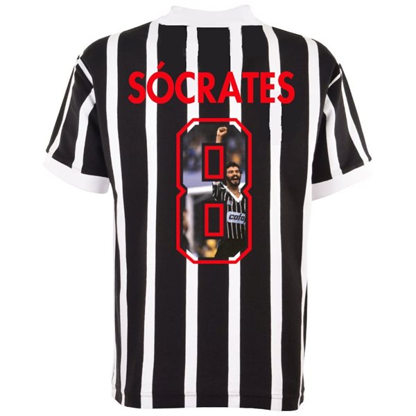 Corinthians Retro Football Shirt 1977 + Socrates 8 (Photo Style)