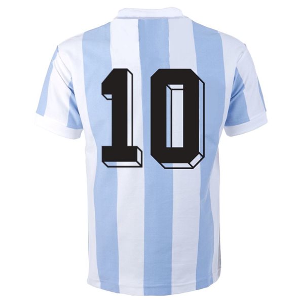 Argentina Retro Football Shirt World Cup 1982 + Number 10 (Maradona)