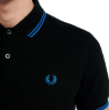Fred Perry - Twin Tipped Polo Shirt - Zwart/ Turquoise
