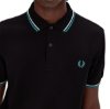 Fred Perry - Twin Tipped Polo Shirt - Black/ Ecru/ Deep Mint