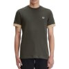 Fred Perry - Striped Cuff T-Shirt - Field Green