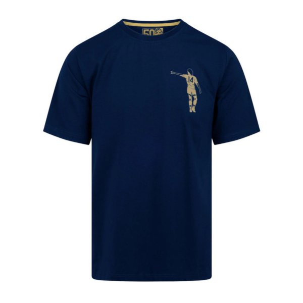 CA242164-601 Cruyff - Dos Rayas Print T-Shirt - Navy