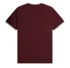 Picture of Fred Perry - Twin Tipped T-Shirt - Oxblood/ Ecru
