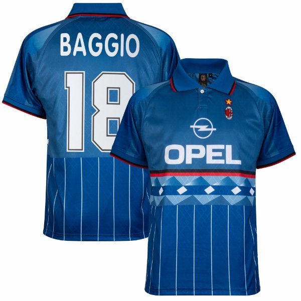 AC Milan Fourth Retro Football Shirt 1995-1996 + Baggio 18